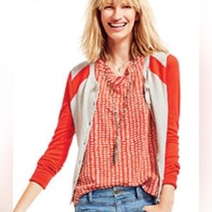Cabi Hourglass Sweater Orange and Oatmeal #192, size M